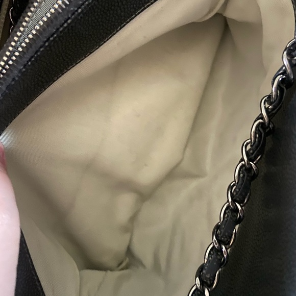 Authentic Chanel Purse CC Shopping Tote  silver hardware leather - Picture 5 of 16